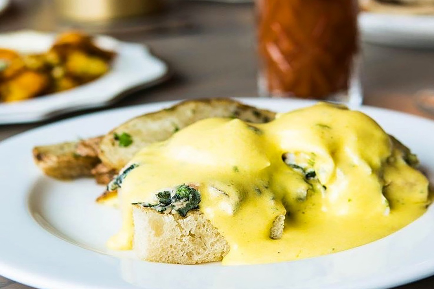 eggs benedict at brunch at Buffo Ristorante