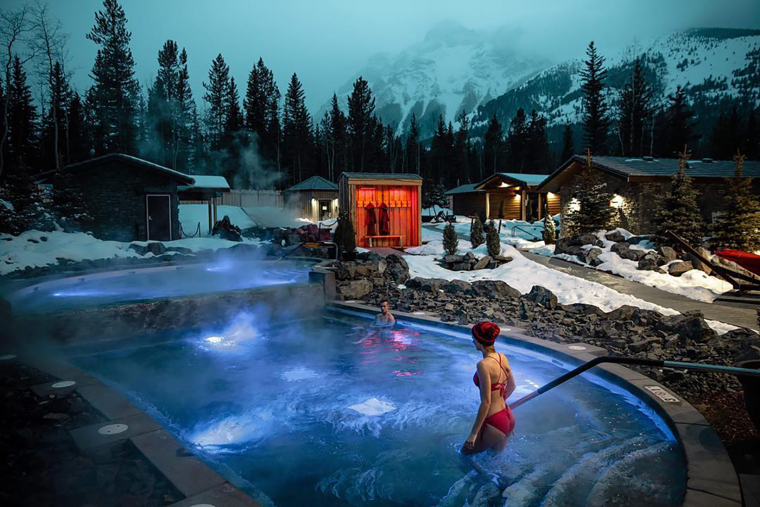 Kananaskis Nordic Spa pools mountains