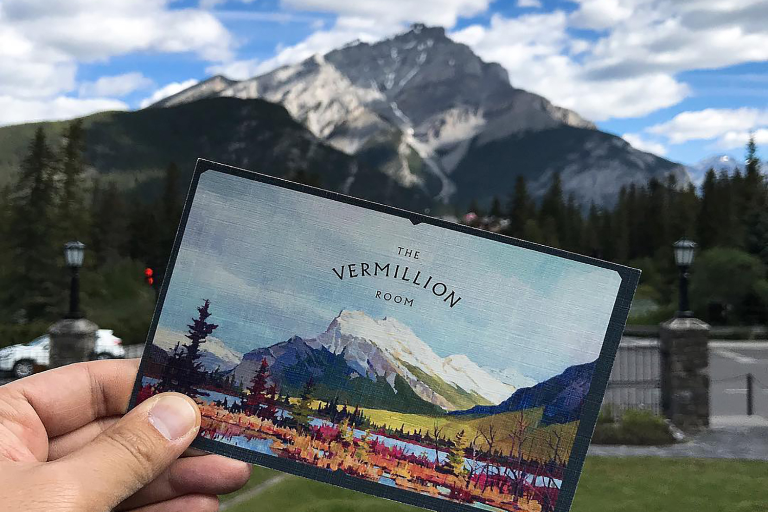 banff mountain postcard vermillion room