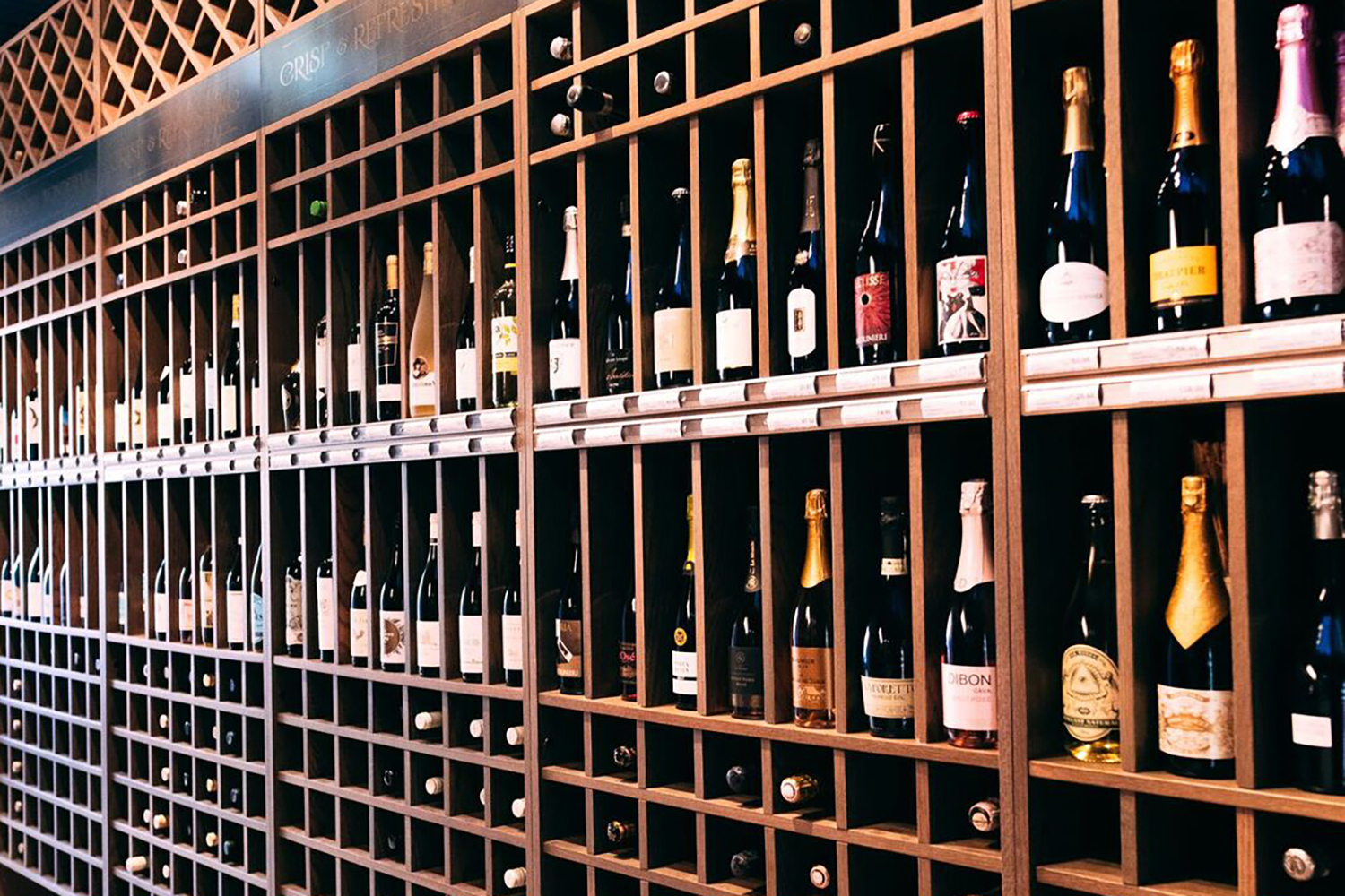 Wine rack store interior