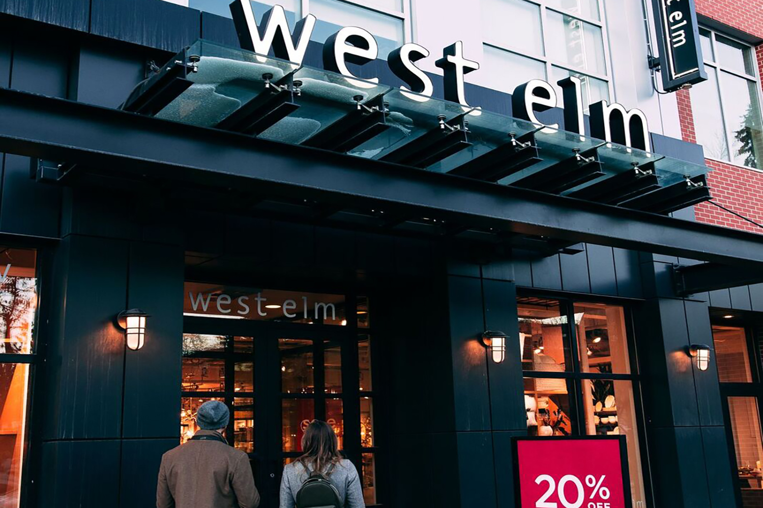 west elm shopping retail exterior