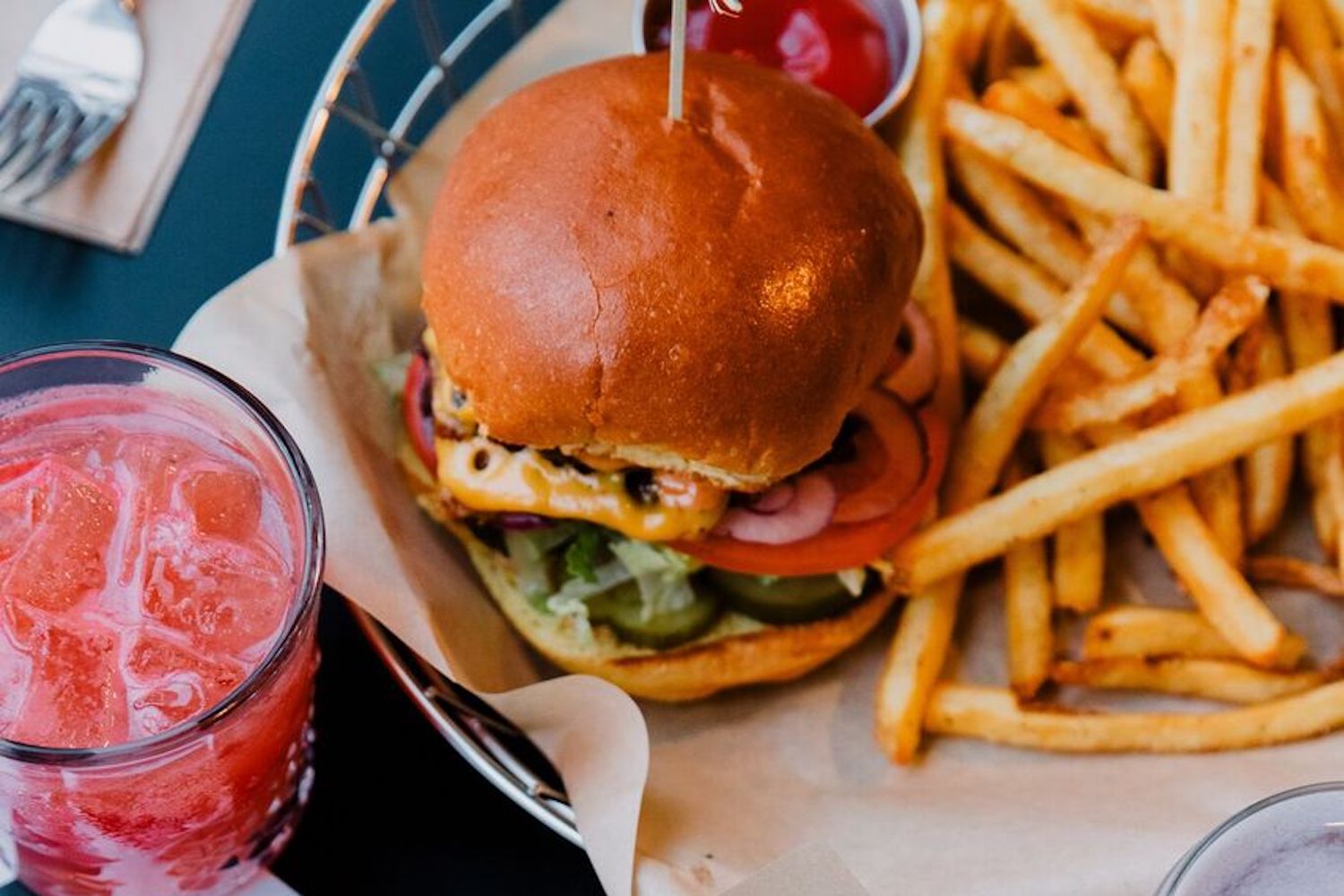 burger fries drink alumni sandwiches calgary
