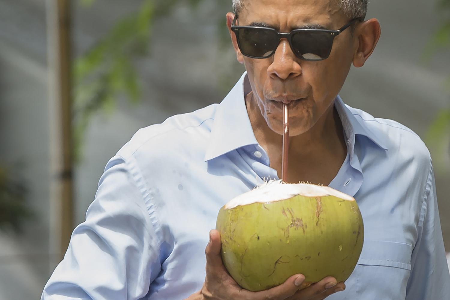 barack obama coconut drinking