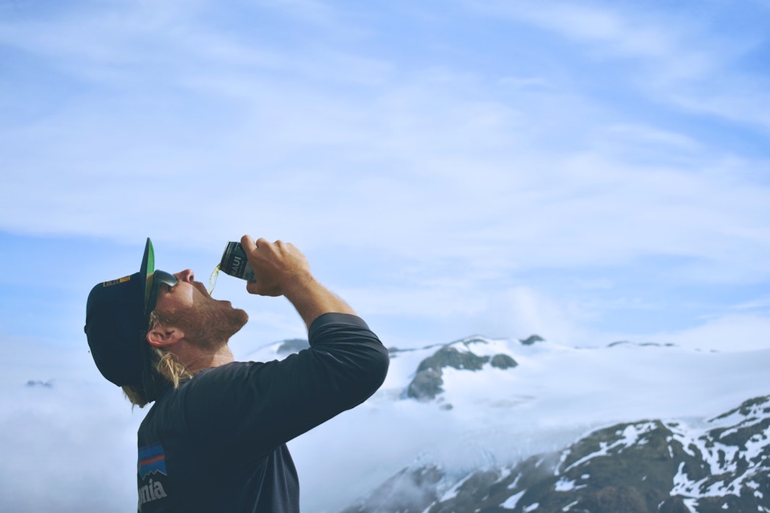 beer drink mountains man