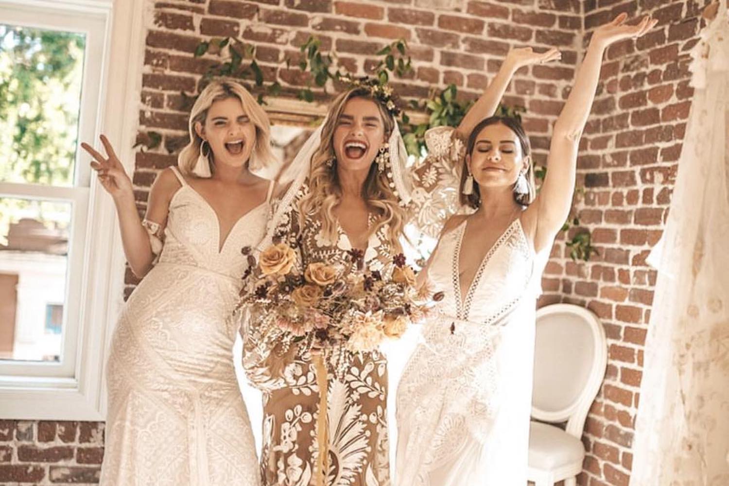 brides happy white wedding