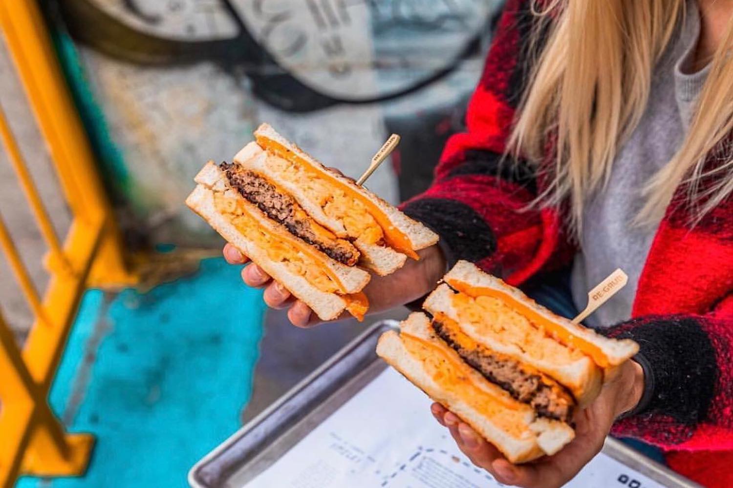 mac n cheese grilled cheese burger