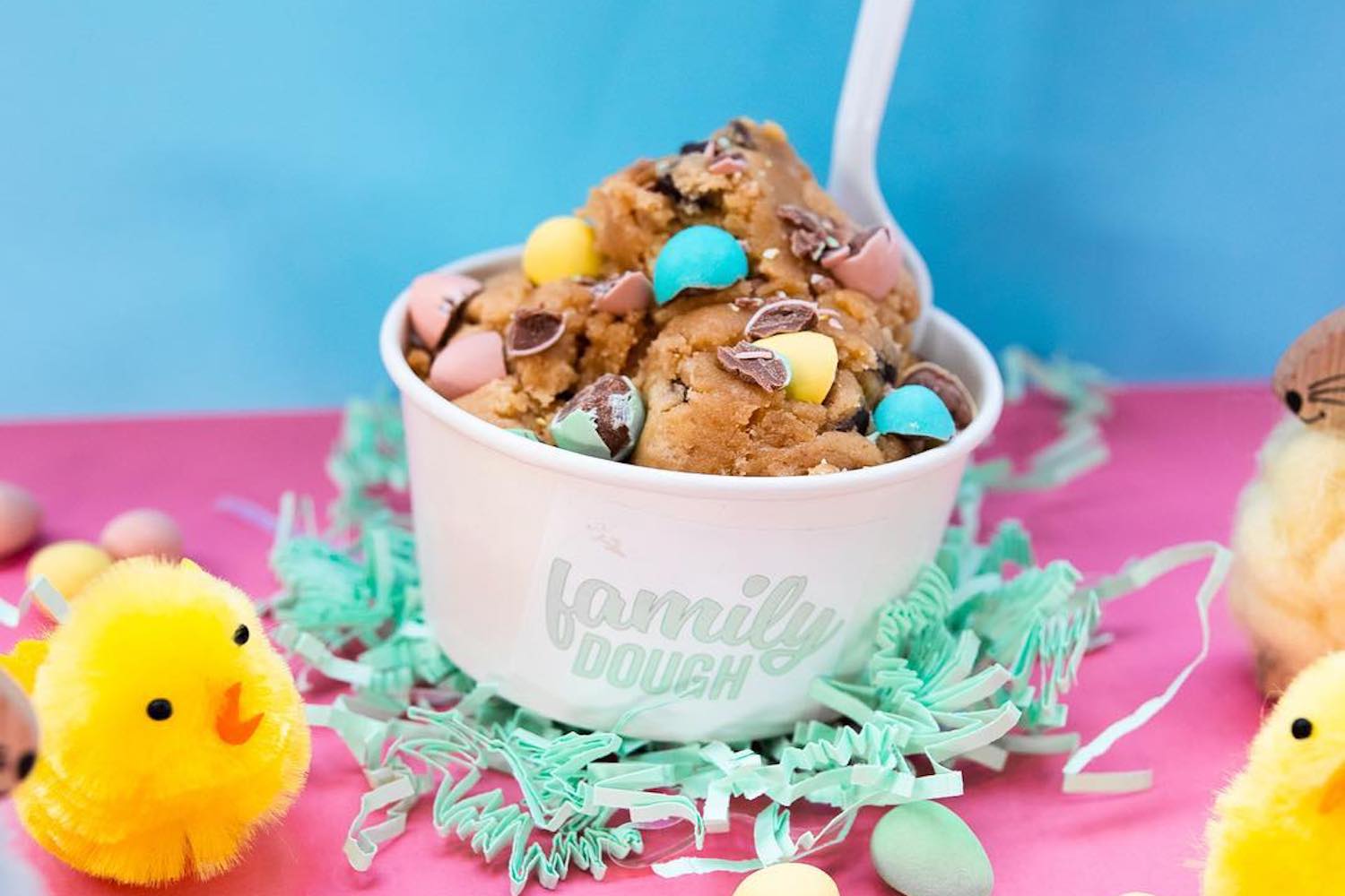 family squeezed cookie dough