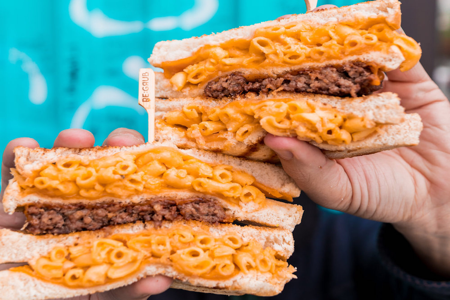 mac n cheese grilled cheese burger