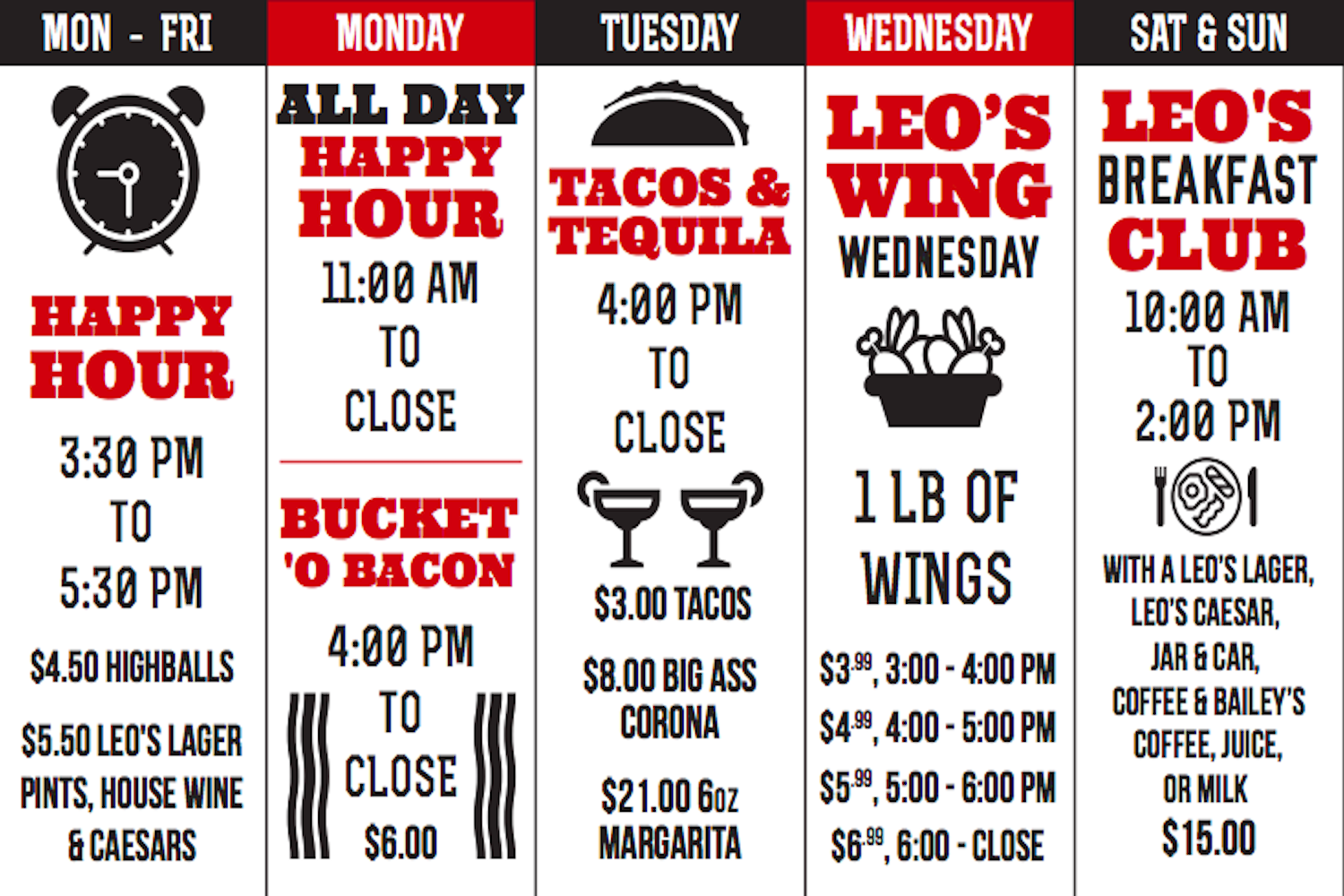 happy hour of the week
