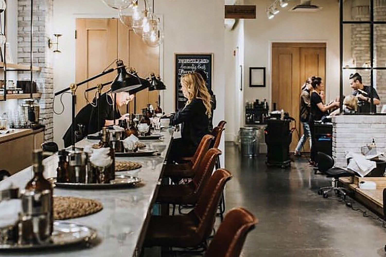 distilled beauty bar interior design calgary