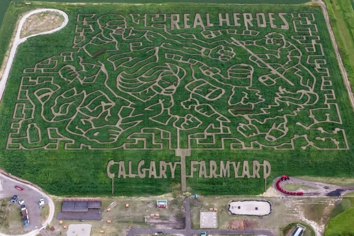 Calgary Farmyard 2020 corn maze is a heartwarming 11-acre tribute to frontline workers