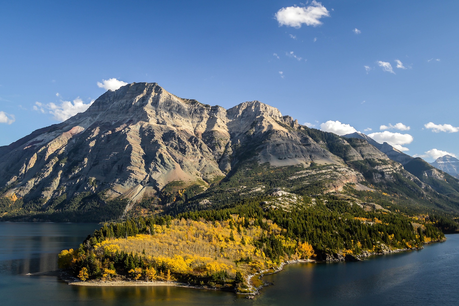waterton lakes fall colours alberta